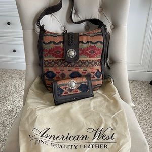 American West Woven Saddle Blanket (Large) Handbag and Matching Wallet